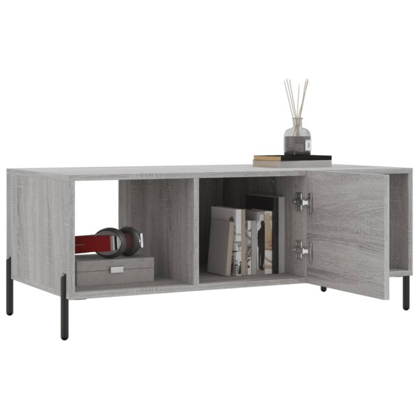 Mesa de centro madera contrachapada gris Sonoma 102x50x40 cm