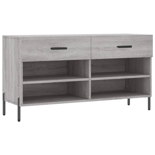 Banco zapatero madera de ingeniería gris Sonoma 102x35x55 cm