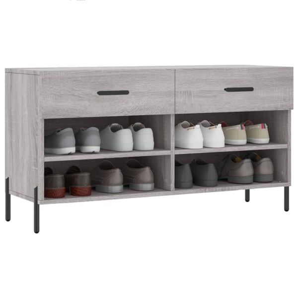 Banco zapatero madera de ingeniería gris Sonoma 102x35x55 cm