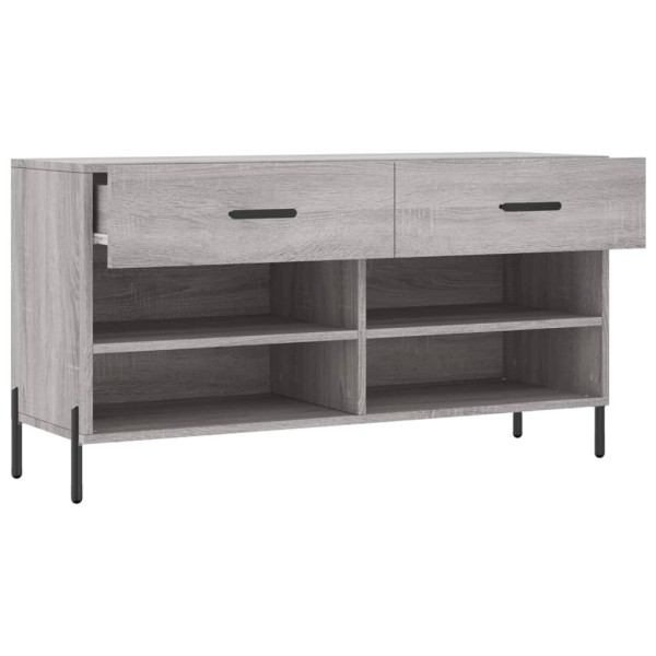 Banco zapatero madera de ingeniería gris Sonoma 102x35x55 cm