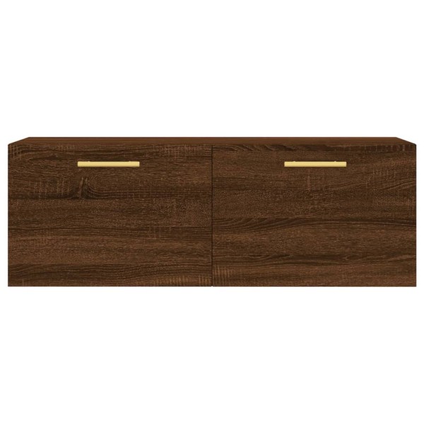 Armario de pared madera ingeniería marrón roble 100x36,5x35 cm