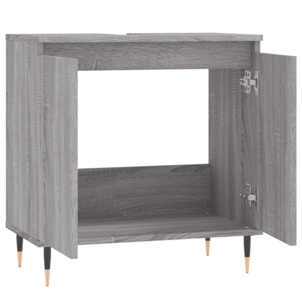 Armario de baño madera de ingeniería gris Sonoma 58x33x60 cm