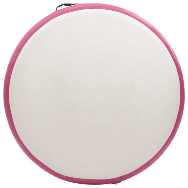 Esterilla inflable de gimnasia y bomba PVC rosa 100x100x10 cm