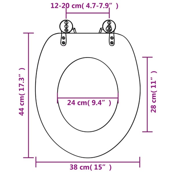 Asiento de inodoro con tapa MDF diseño de fondo submarino