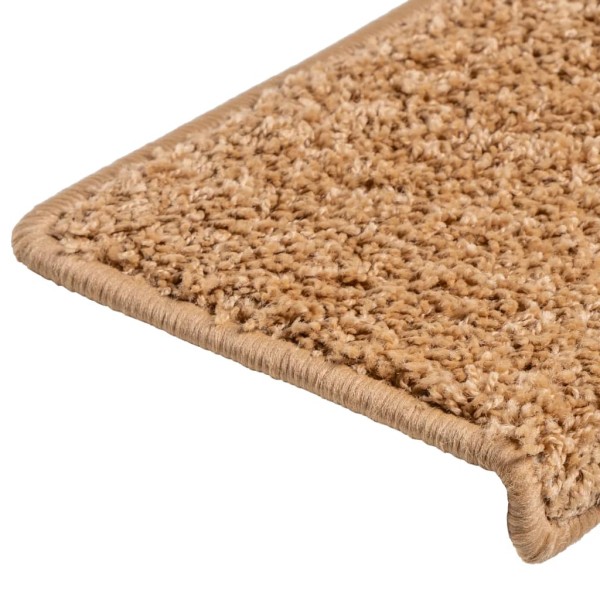 Alfombrillas de escalera 10 unidades beige 65x21x4 cm