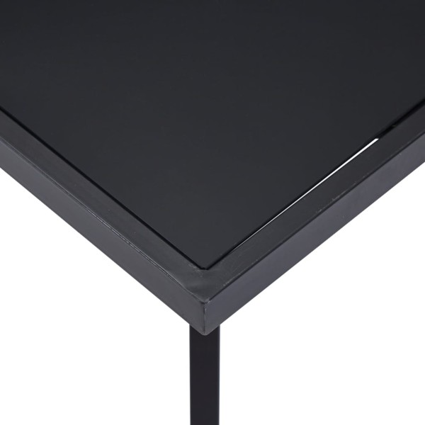 Mesa de comedor de vidrio templado negro 140x70x75 cm