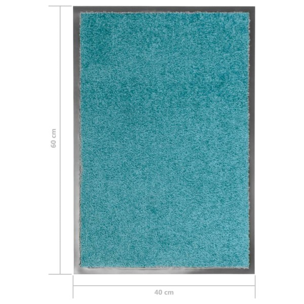 Felpudo lavable azul cian 40x60 cm