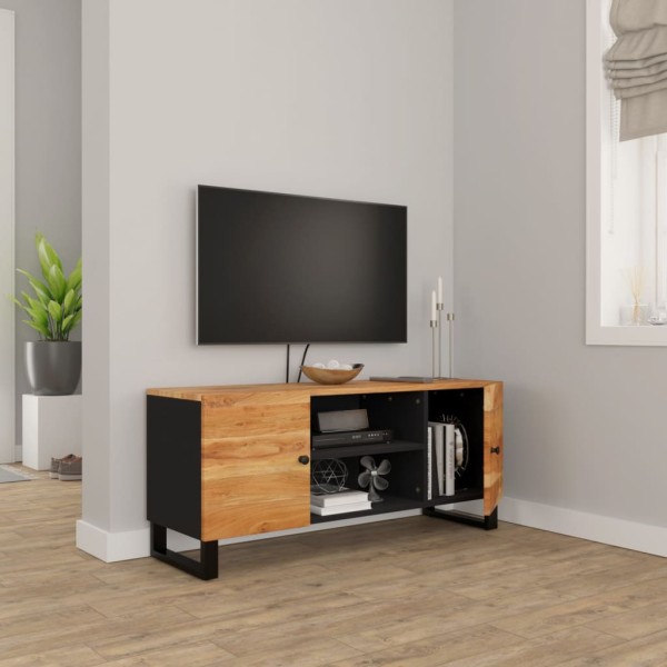 Mueble de TV madera maciza de acacia 105x33x46 cm