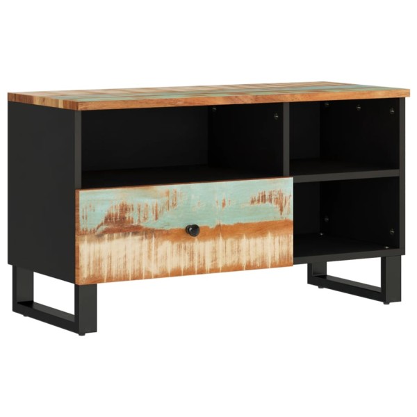 Mueble de TV madera reciclada y madera de ingeniería 80x33x46cm