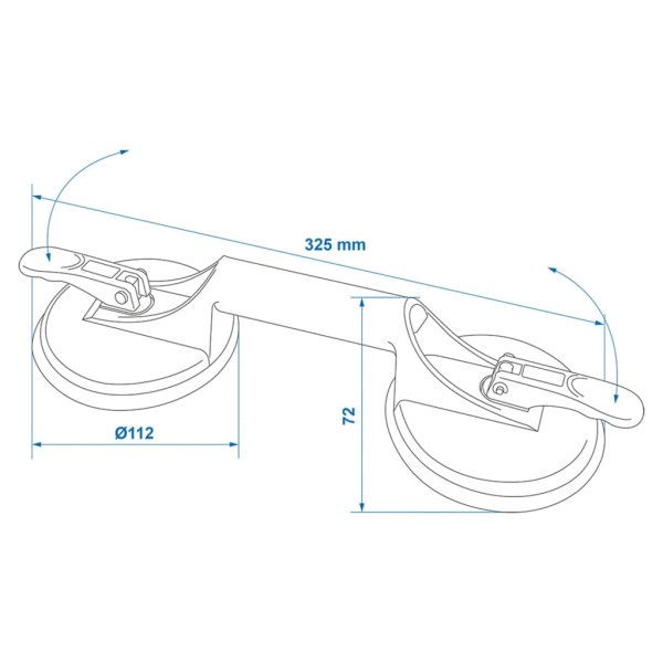 ProPlus Vacuum levantador de aluminio con 2 ventosas