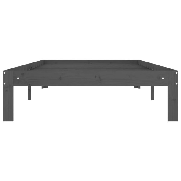 Estructura de cama madera maciza de pino gris 100x200 cm