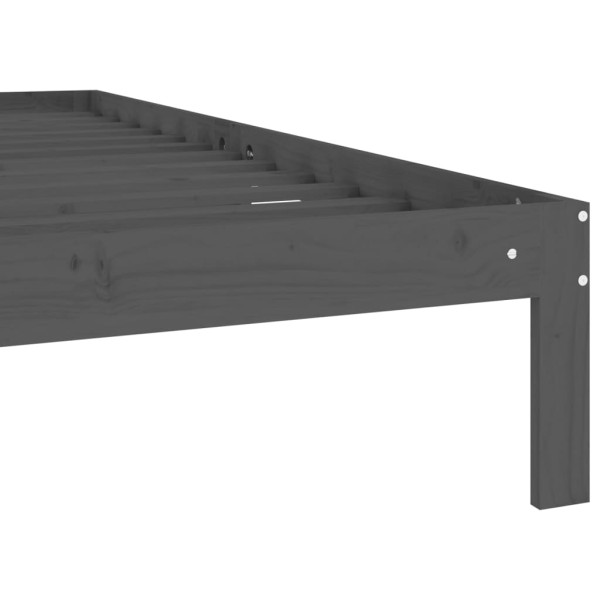 Estructura de cama madera maciza de pino gris 100x200 cm