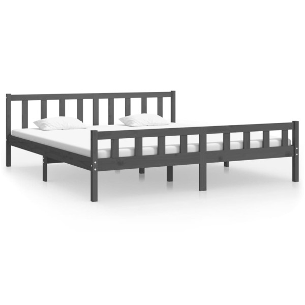 Estructura de cama madera maciza gris 200x200 cm