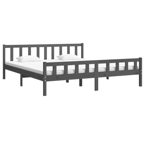 Estructura de cama madera maciza gris 200x200 cm