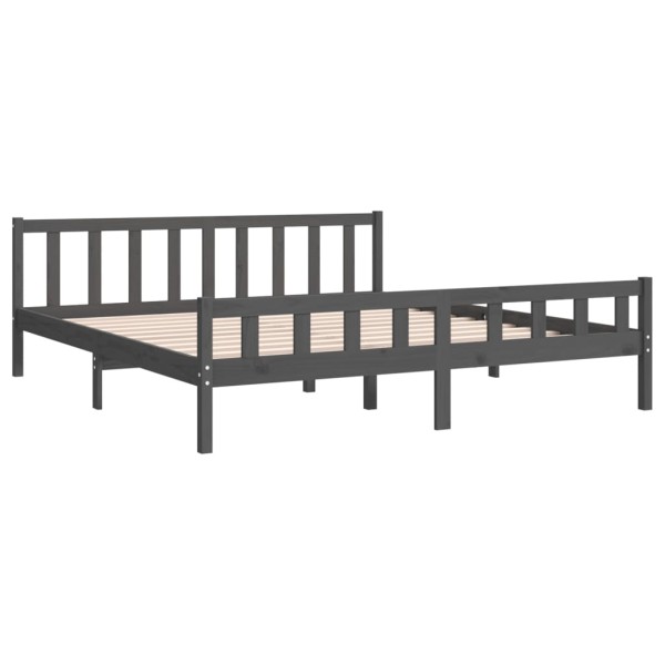 Estructura de cama madera maciza gris 200x200 cm