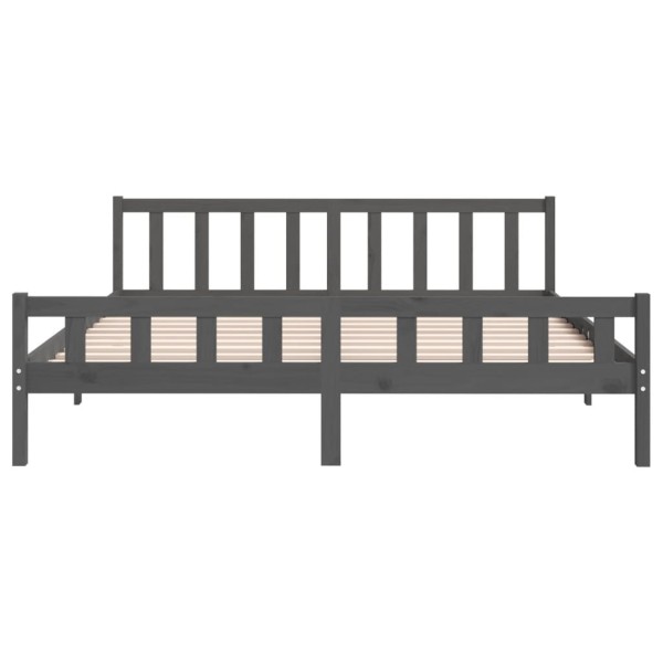 Estructura de cama madera maciza gris 200x200 cm