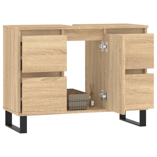 Mueble de baño madera de ingeniería roble Sonoma 80x33x60 cm