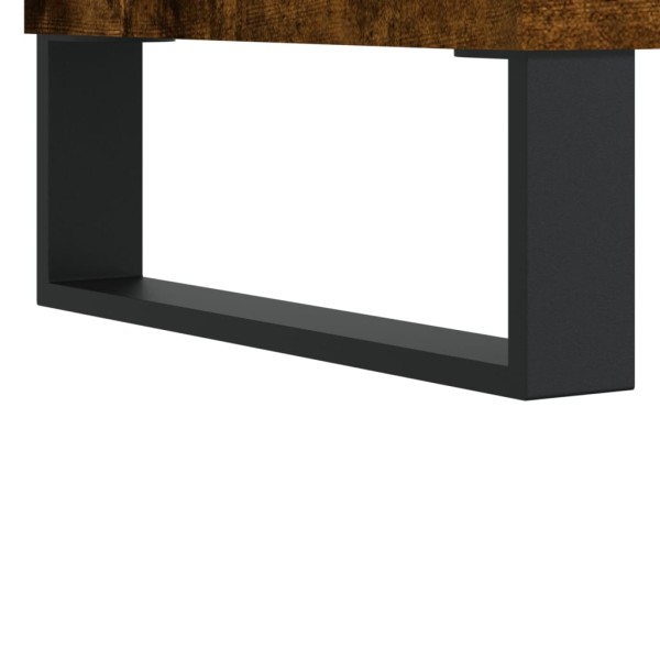 Mueble discos madera contrachapada roble ahumado 121x38x48 cm