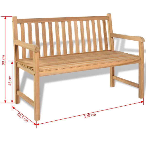 Banco de jardín 120 cm teca