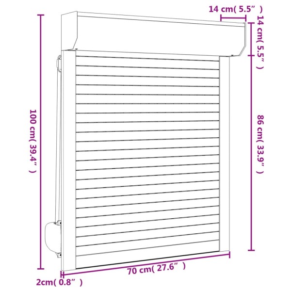 Persiana de aluminio blanca 70x100 cm