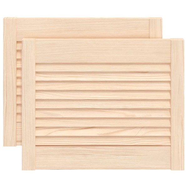 Puerta de armario de lamas 2 uds madera de pino 39,5x49,4 cm