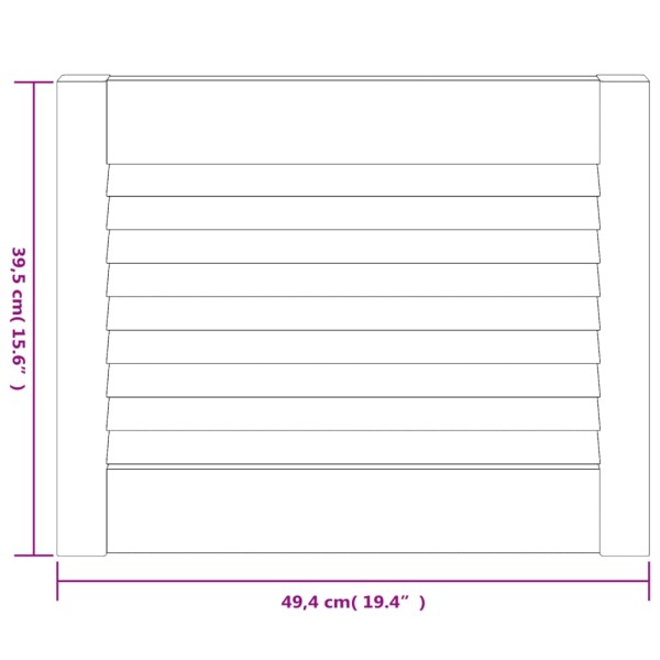 Puerta de armario de lamas 2 uds madera de pino 39,5x49,4 cm