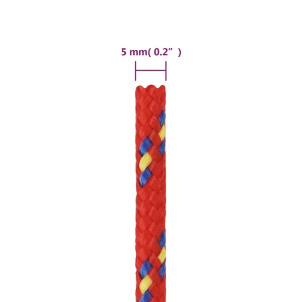 Cuerda de barco polipropileno rojo 5 mm 50 m