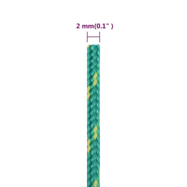 Cuerda de barco polipropileno verde 2 mm 25 m