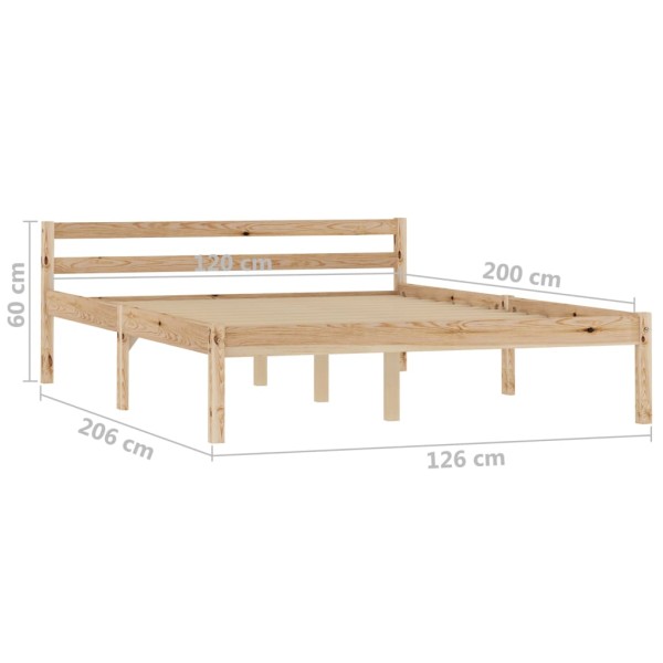 Estructura de cama de madera maciza de pino 120x200 cm