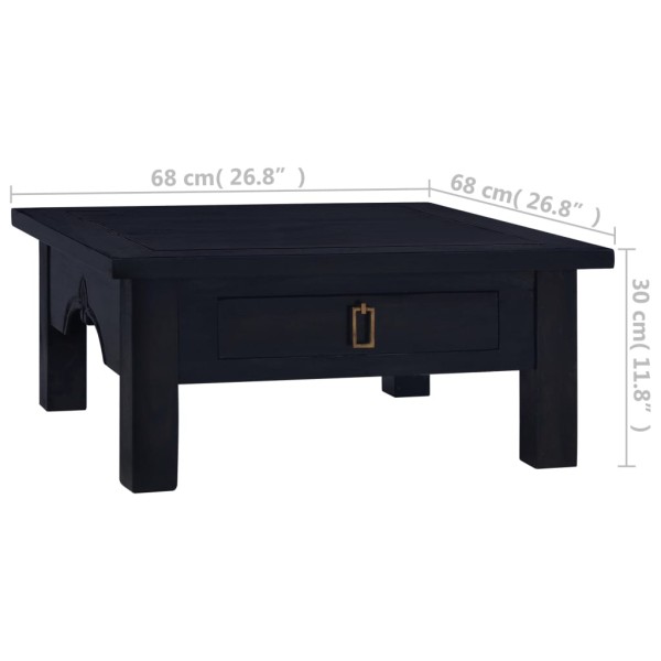 Mesa de centro café negro claro madera de caoba 68x68x30 cm