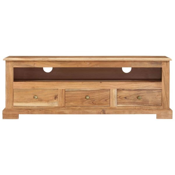 Mueble de TV madera maciza de acacia marrón 110x30x40 cm