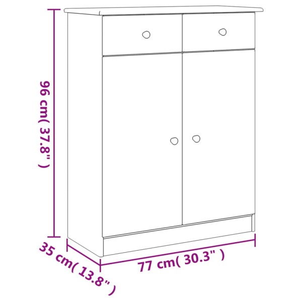 Mueble zapatero ALTA madera maciza de pino 77x35x96 cm