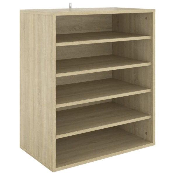 Mueble zapatero de madera contrachapada color roble 60x35x70 cm