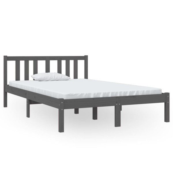 Estructura de cama madera maciza gris 120x190 cm