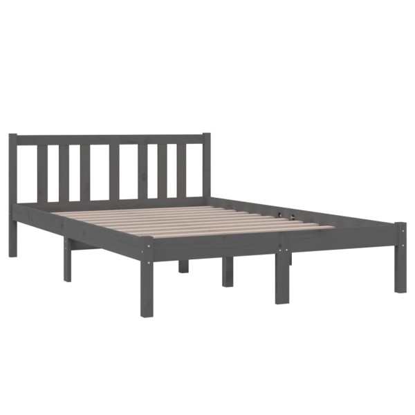 Estructura de cama madera maciza gris 120x190 cm