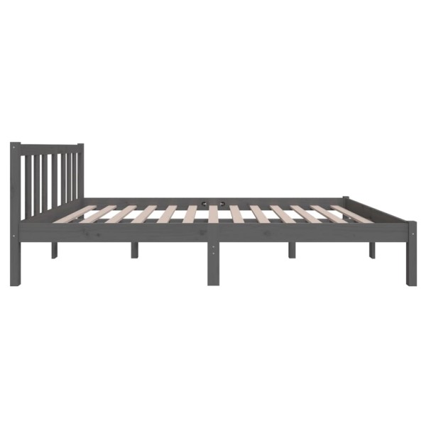 Estructura de cama madera maciza gris 120x190 cm