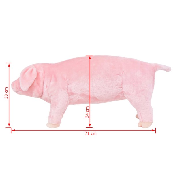 Cerdito de peluche de pie rosa XXL