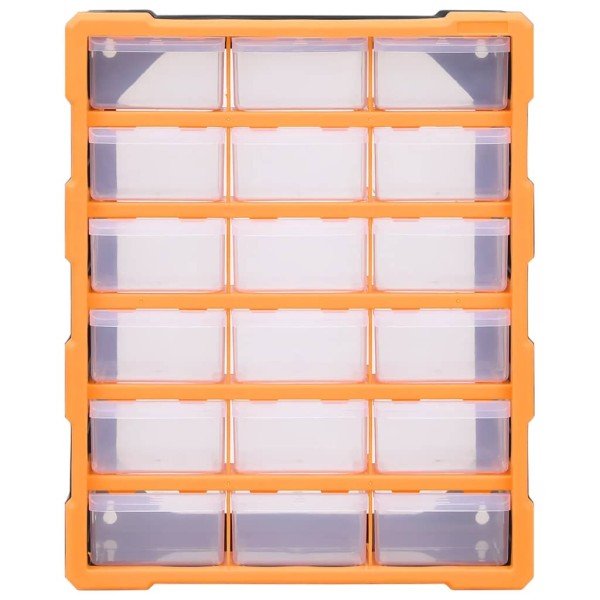 Organizador multicajones con 18 cajones intermedios 38x16x47 cm