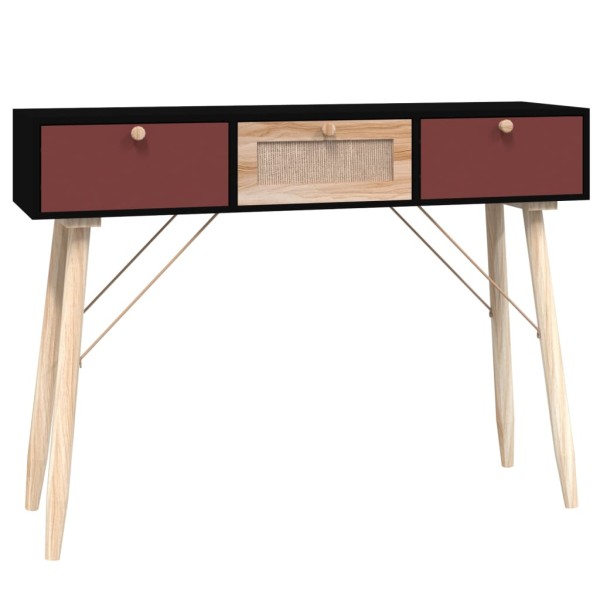 Mesa consola con cajones madera contrachapada 105x30x75 cm