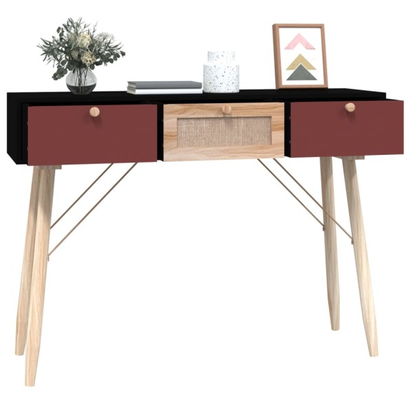 Mesa consola con cajones madera contrachapada 105x30x75 cm