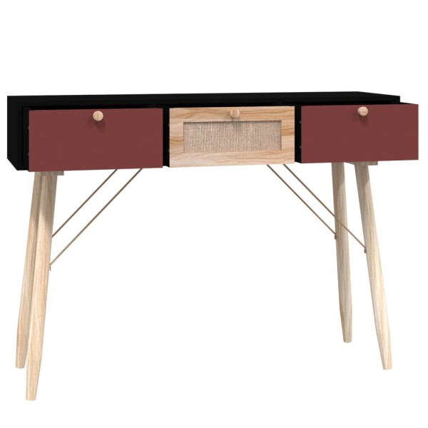 Mesa consola con cajones madera contrachapada 105x30x75 cm