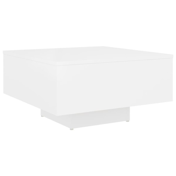 Mesa de centro madera contrachapada blanco 60x60x31,5 cm