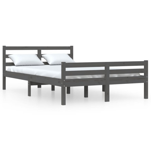 Estructura de cama madera maciza gris 120x200 cm