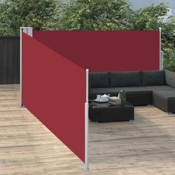 Toldo lateral retráctil rojo 120x1000 cm