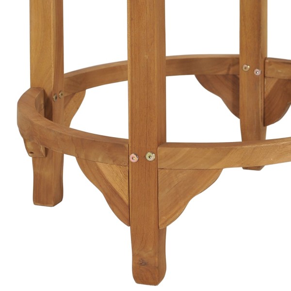 Mesa alta de bar de madera maciza de teca Ø 60 cm