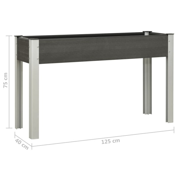 Mesa de cultivo para jardín WPC gris 125x40x75 cm