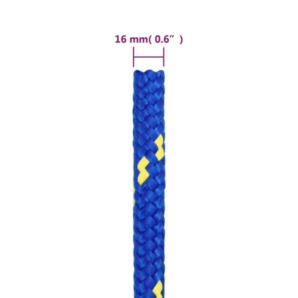 Cuerda de barco polipropileno azul 16 mm 100 m