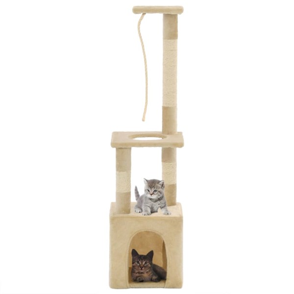 Rascador para gatos con poste rascador de sisal 109 cm beige