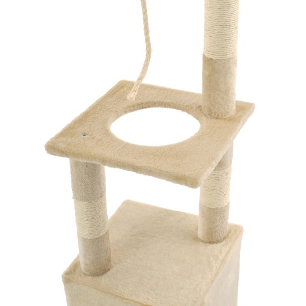 Rascador para gatos con poste rascador de sisal 109 cm beige