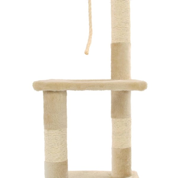 Rascador para gatos con poste rascador de sisal 109 cm beige